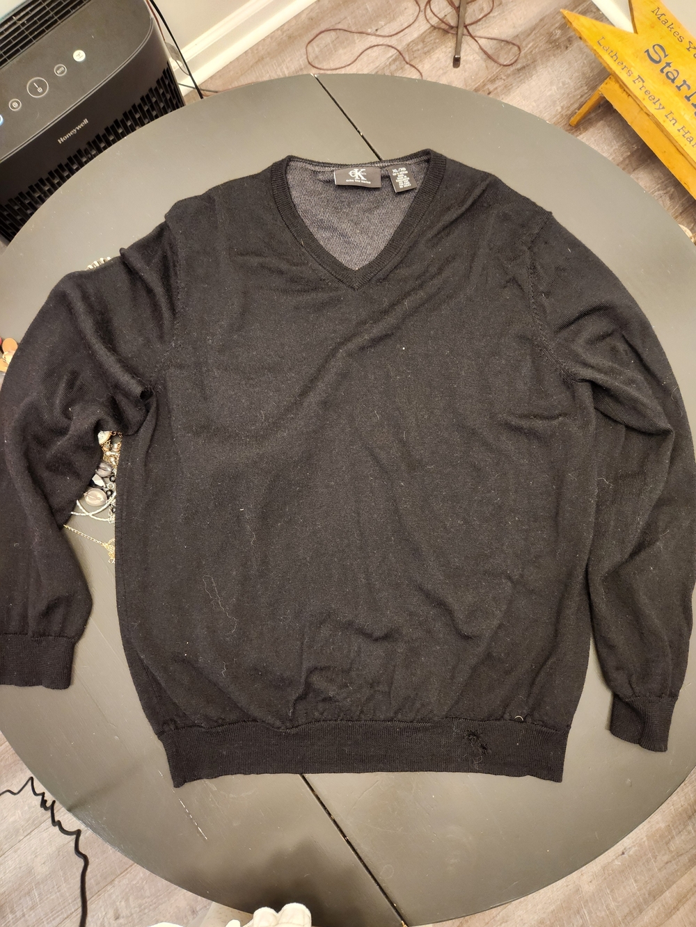 Calvin Klein Black V-Neck Men's Sweater